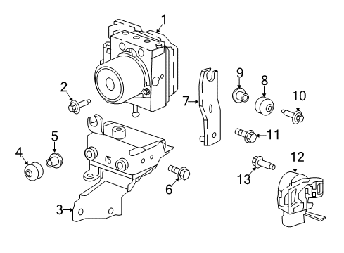 2019 Nissan Leaf Hydraulic System Control-Assembly Brake Diagram for 46007-5SR6C