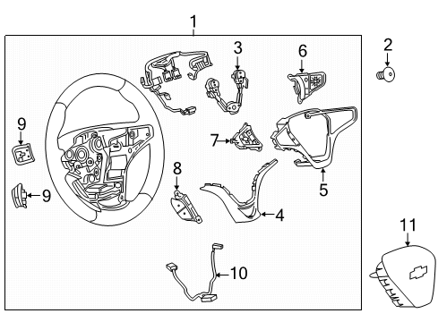 2019 Chevrolet Bolt EV Steering Column & Wheel, Steering Gear & Linkage Paddle Switch Diagram for 23365163