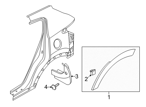 2022 Kia Sportage Exterior Trim - Quarter Panel Guard Assembly-Rear WHEE Diagram for 86841D9500