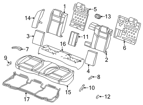 2014 Dodge Charger Rear Seat Components Bracket Diagram for 68104425AA