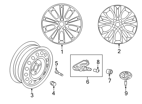 2016 Hyundai Azera Wheels Aluminium Wheel Assembly Diagram for 52910-3V460