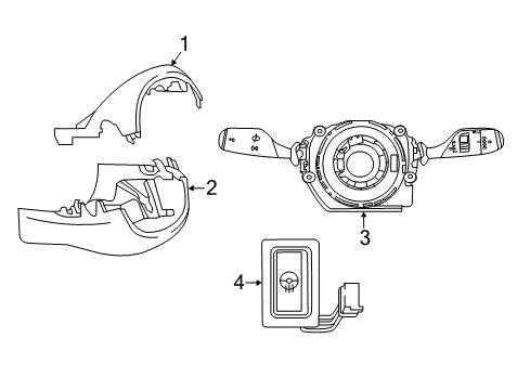 2021 BMW X1 Shroud, Switches & Levers Steering Column Switch Diagram for 61316827369