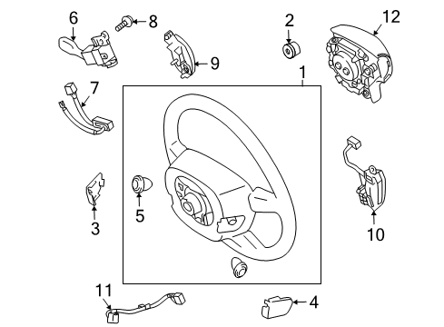 2007 Toyota Prius Steering Column & Wheel, Steering Gear & Linkage Steering Wheel Lower Cover Diagram for 45186-47010-C0