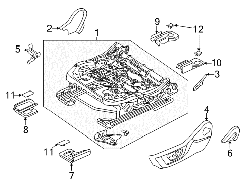 2021 Ford Mustang Tracks & Components Valance Panel Diagram for FR3Z-6362186-AA