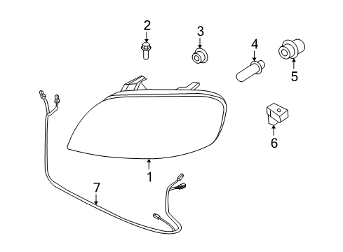 2009 Chevrolet Aveo Headlamps Wire Harness Diagram for 96826673