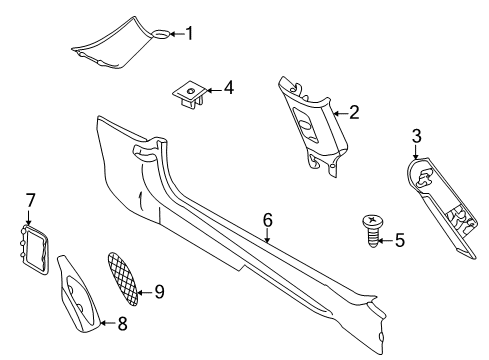 2005 Mini Cooper Interior Trim - Pillars, Rocker & Floor Fillister Head Self-Tapping Screw Diagram for 07146977198