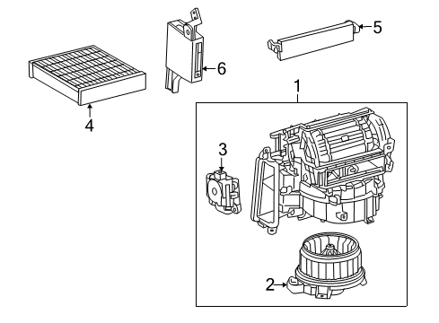 2013 Lexus RX350 Blower Motor & Fan Blower Assembly Diagram for 87130-0E090