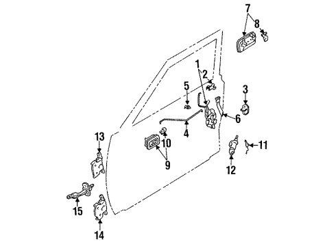 1992 Toyota Pickup Front Door Lower Hinge Diagram for 68730-35010