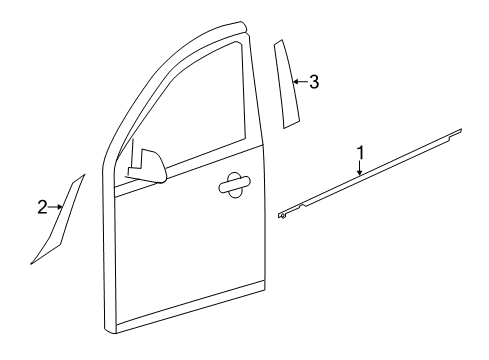 2018 Nissan Versa Note Exterior Trim - Front Door MOULDING Assembly - Front Door Outside, LH Diagram for 80821-9MB0A