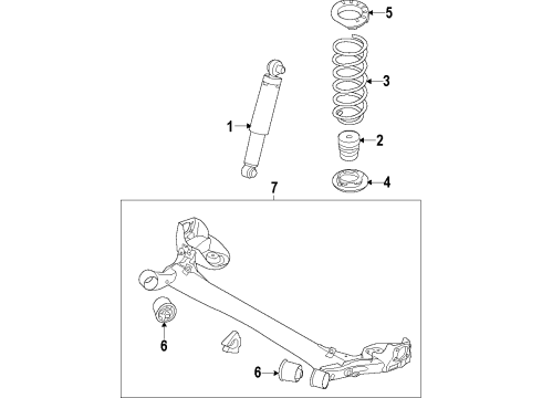 2016 Kia Forte Koup Rear Axle, Suspension Components Torsion Axle Complete Diagram for 55100A7102