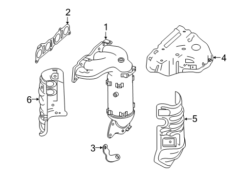 2016 Infiniti QX60 Exhaust Manifold Exhaust Manifold Assembly Diagram for 14002-1AA0A