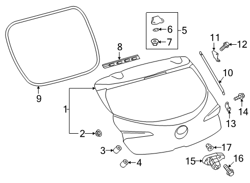 2020 Toyota Corolla Parking Aid Lift Gate Diagram for 67005-12F60