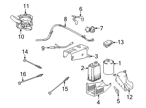 2003 Dodge Ram 1500 Emission Components Oxygen Sensor Diagram for 56041943AA