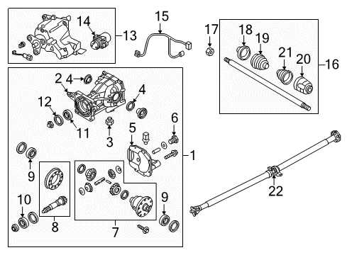 2018 Kia Sportage Axle & Differential - Rear Carrier Assembly-Differential Diagram for 530003B540