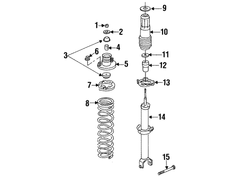 1999 Acura CL Struts & Components - Rear Spring, Rear (Nhk Spring) Diagram for 52441-SV1-A13