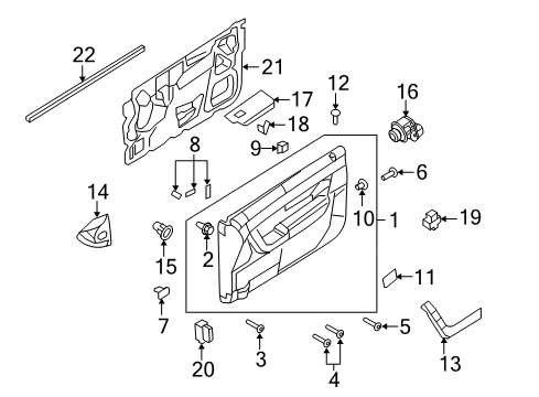 2008 Ford Focus Front Door Belt Weatherstrip Diagram for 8S4Z-6321456-A