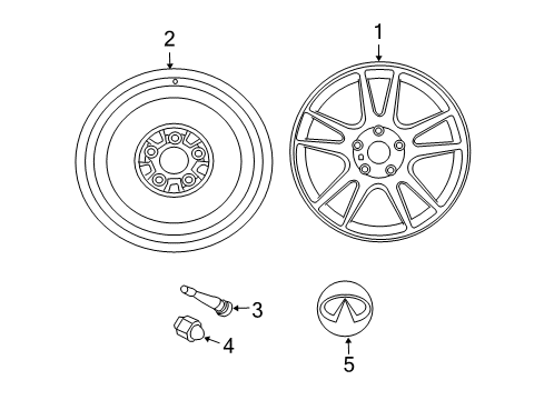 2009 Infiniti G37 Wheels, Covers & Trim Aluminum Wheel Diagram for D0300-JK010