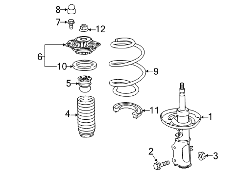 2022 Cadillac XT4 Struts & Components - Front Strut Mount Bolt Diagram for 11548680