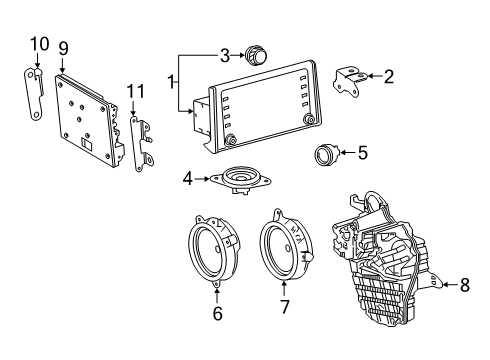 2019 Toyota RAV4 Sound System Radio Mount Bracket Diagram for 86211-42110