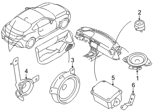 2022 Toyota GR86 Sound System Bracket Diagram for SU003-08719