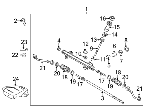 2011 Kia Optima Steering Gear & Linkage Gear Assembly-Steering Diagram for 56500-3V001