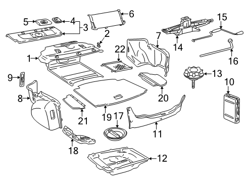2003 Lexus LS430 Interior Trim - Rear Body Garnish, Package Tray Trim, RH Diagram for 64337-50030-B0