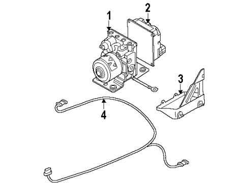 2002 Oldsmobile Silhouette Anti-Lock Brakes Electronic Brake And Traction Control Module Assembly Diagram for 12203084