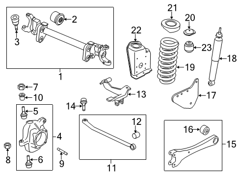 2012 Ford F-250 Super Duty Front Suspension Components, Stabilizer Bar Radius Arm Mount Bracket Diagram for BC3Z-3B095-B