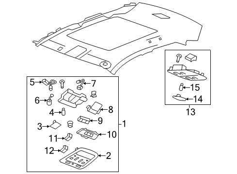 2011 Cadillac CTS Interior Trim - Roof Dome Lamp Assembly Diagram for 25940360