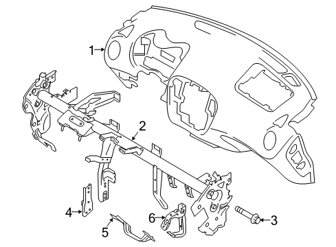 2017 Nissan Juke Cluster & Switches, Instrument Panel Panel & Pad Assy-Instrument Diagram for 68200-1KA0A