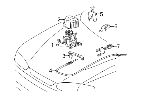 1998 Toyota Corolla Cruise Control System Actuator Assembly Cover Diagram for 88212-06010