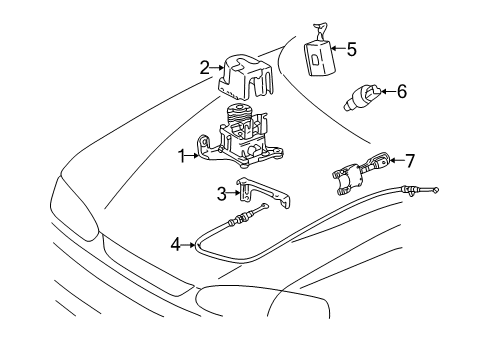 1998 Toyota Corolla Cruise Control System Cable Diagram for 78150-02020