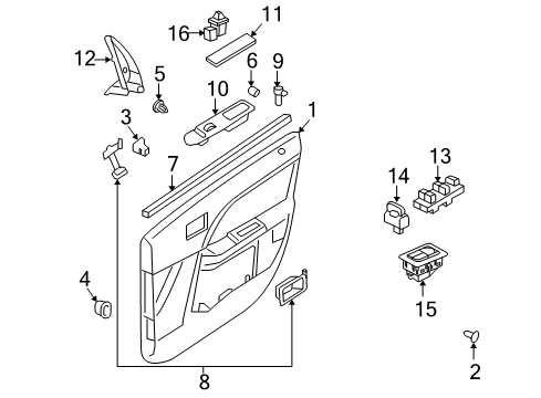 2008 Mercury Sable Power Seats Rear Door Trim Nut Diagram for -N806577-S300