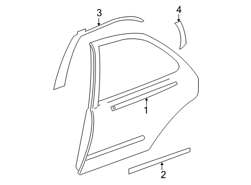 2006 Nissan Altima Exterior Trim - Rear Door MOULDING - Rear Door Outside, RH Diagram for 82820-ZD80A