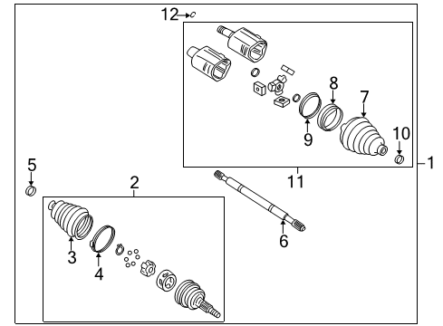 2004 Cadillac Seville Drive Axles - Front Axle Diagram for 26075603