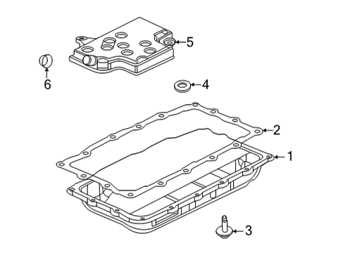 2021 Cadillac CT4 Case & Related Parts Pan Gasket Diagram for 24290546