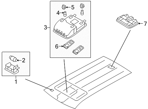 2009 Kia Borrego Interior Lamps Lamp Assembly-OVERHEADEAD Console Diagram for 928002J010J7