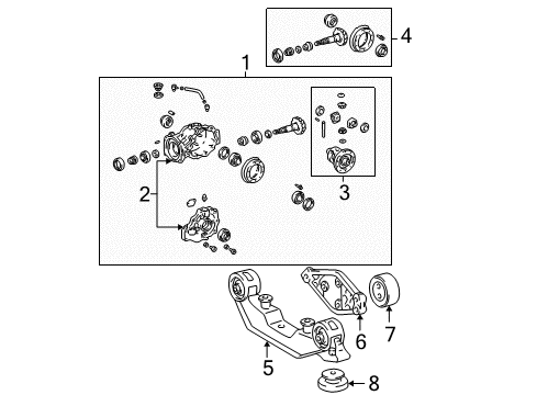 2006 Toyota Matrix Axle & Differential - Rear Differential Mount Diagram for 52380-32020