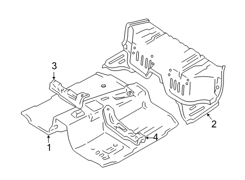 2003 Chevrolet Tracker Pillars, Rocker & Floor - Floor Panel, Front Floor (On Esn) Diagram for 91176861