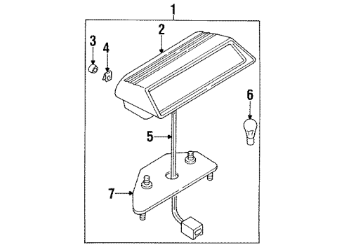 1989 Nissan Stanza Bulbs Lamp Assembly-Stop Diagram for 26590-D4510