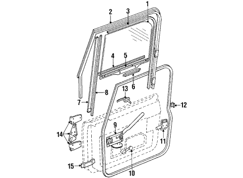 1985 Jeep Scrambler Door & Components Seal-Full Door To Body Diagram for 55176222