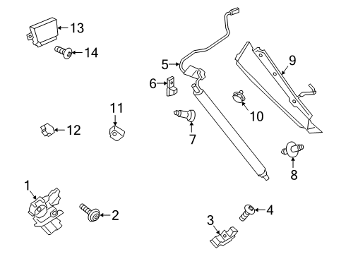 2021 Ford Escape Lift Gate Actuator Ball Stud Diagram for -W721209-S450B
