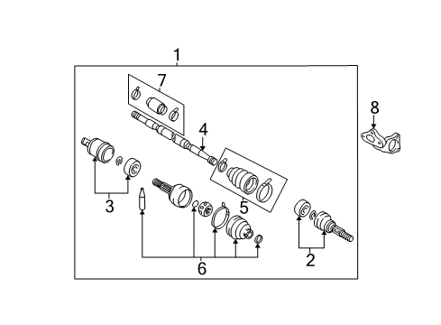 2000 Nissan Maxima Drive Axles - Front Shaft Assembly - Front Drive, L Diagram for 39101-2Y070