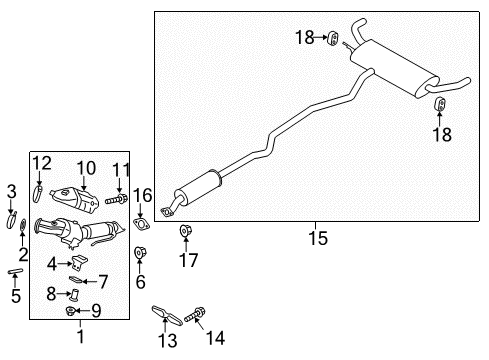 2020 Ford Fusion Exhaust Components Catalytic Converter Front Support Diagram for F2GZ-5K291-A