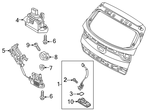 2017 Kia Sportage Lift Gate - Lock & Hardware Trunk Lid Outside Handle & Lock Assembly Diagram for 81260D9010