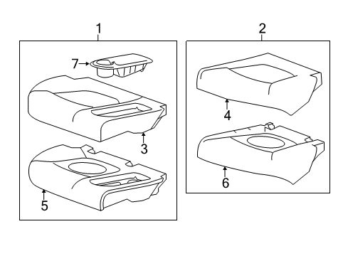 2013 Chevrolet Spark Rear Seat Components Holder Asm-Rear Floor Console Cup Diagram for 95192922