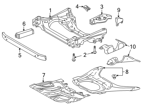 2017 Lexus LS460 Suspension Mounting - Front Engine Under Cover Sub-Assembly, Right Diagram for 53747-50020