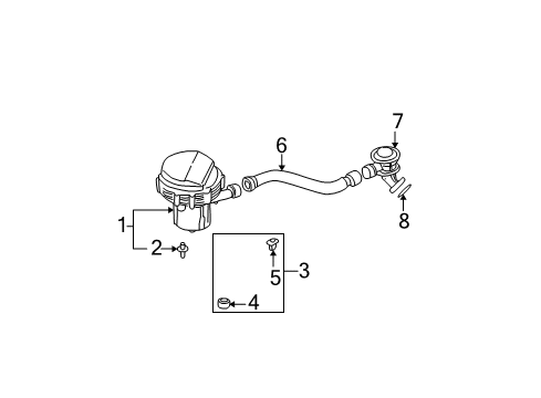 2004 BMW M3 A.I.R. System Rubber Grommet Diagram for 35411160590