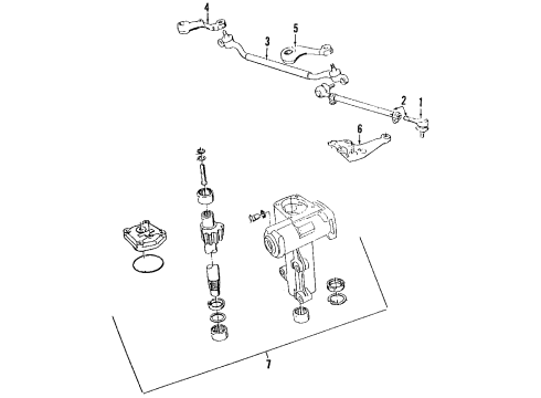 1987 BMW 535i P/S Pump & Hoses, Steering Column, Steering Gear & Linkage Gasket Set Hydro Steering Diagram for 32131126888