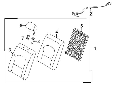 2020 Kia Forte Rear Seat Components Frame Assembly-Rr Seat B Diagram for 89310M6500